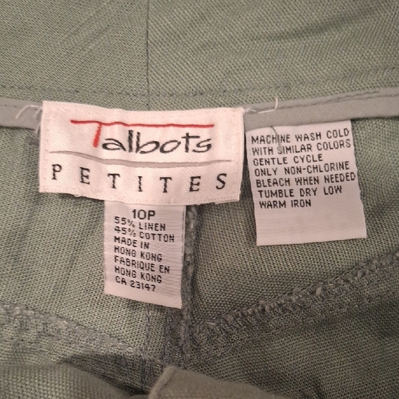 Talbots Green Chinos Classic Cotton Khakis - Picture 3 of 5